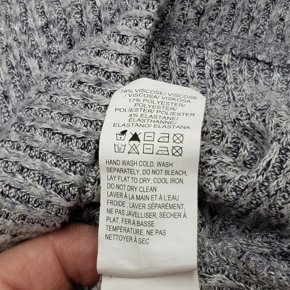 Lucky Brand Knit  Grey Crew Neck Sweater Tie Wrist Size Large - Picture 9 of 13